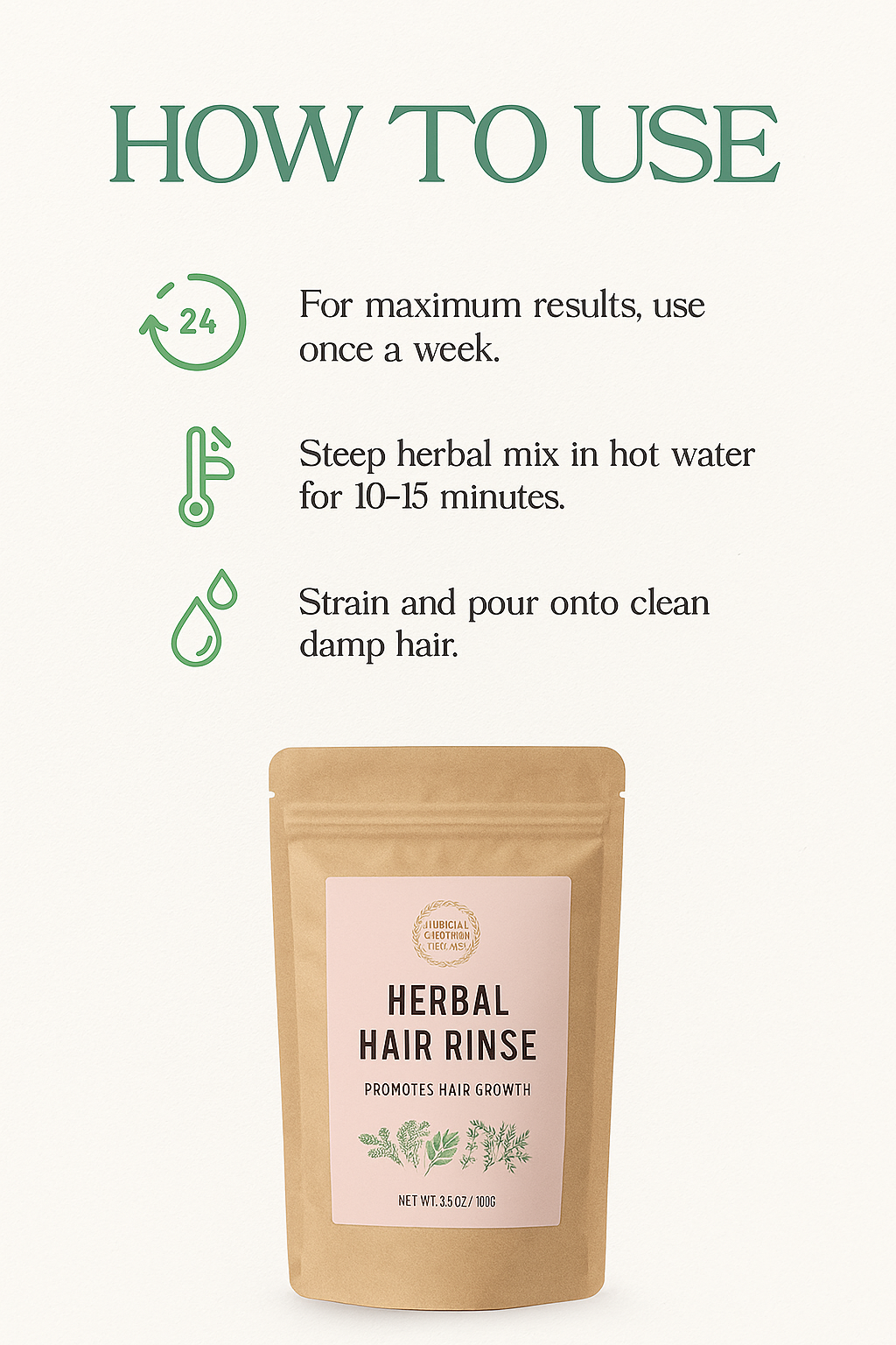 Herbal Crown & Roots — Ayurvedic Herbal Tea Rinse™ Strengthen • Detox • Growth Boost | Hibiscus + Fenugreek + Amla + Rosemary