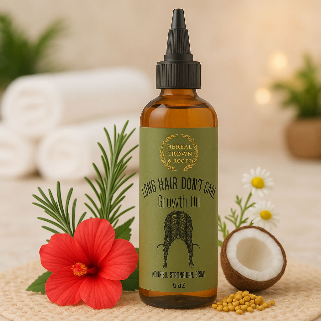 Herbal Crown & Roots — Royal Growth Hair Elixir™ Ayurvedic Herbal-Infused Hair Oil | Strength • Length • Scalp Health — 5oz