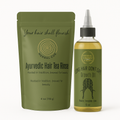 Ayurvedic Hair Growth Duo — Herbal Tea Rinse + Growth Oil Bundle Strength • Detox • Scalp Nourish
