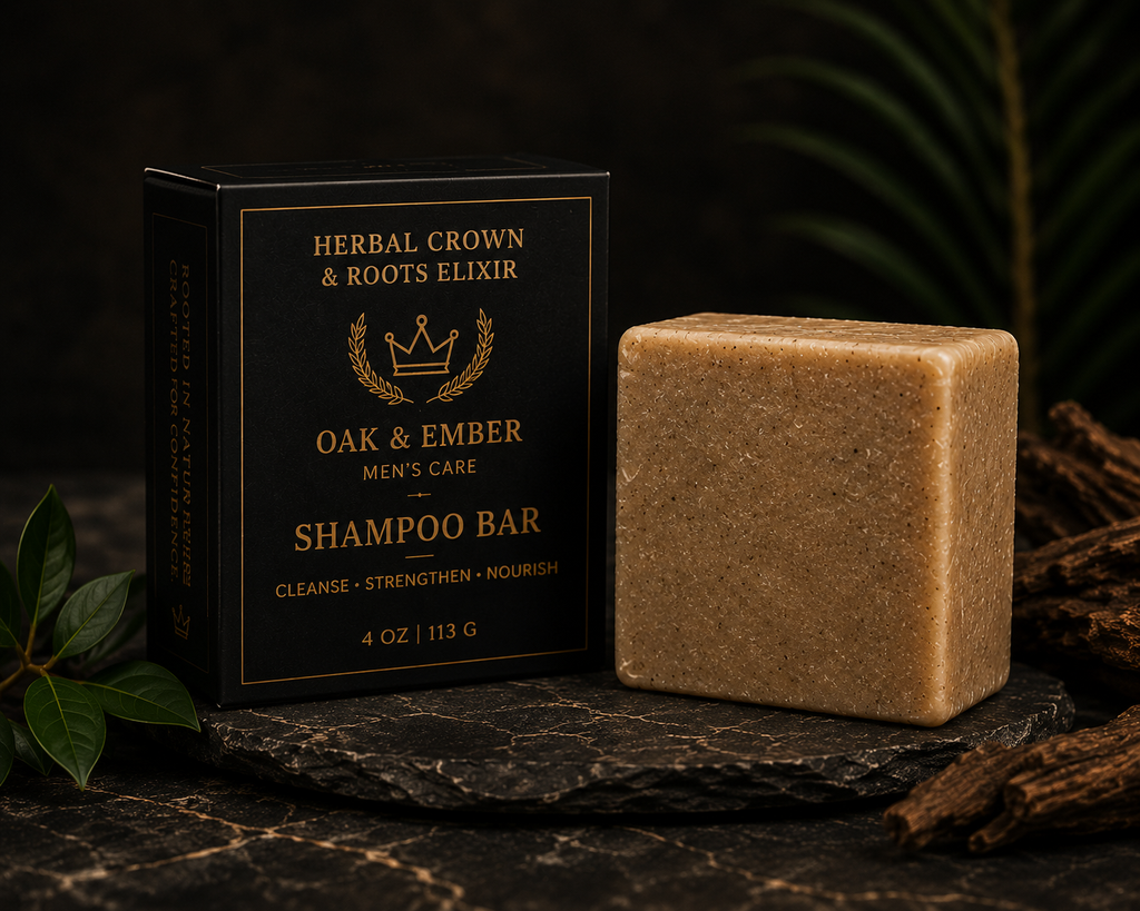Herbal Crown & Roots — King’s Herbal Wash Bar™ Stimulating Hair & Beard Cleanse — Growth + Detox + Hydration