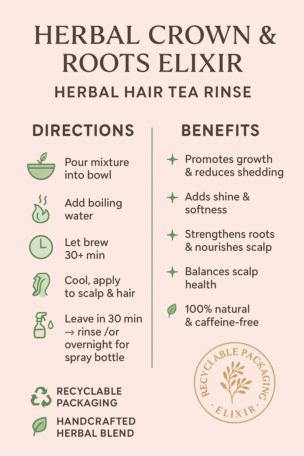 Ayurvedic Hair Growth Duo — Herbal Tea Rinse + Growth Oil Bundle Strength • Detox • Scalp Nourish