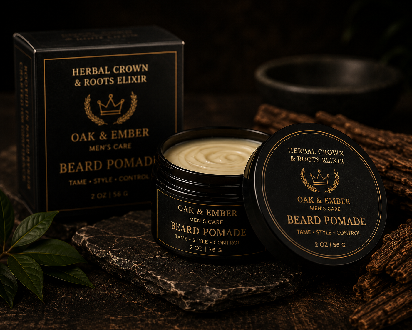 Herbal Crown & Roots — King’s Beard Conditioning Balm™ Softening & Moisture-Lock Seal for Full, Healthy Beards